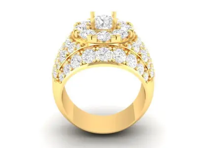 Luxury Multi Layer Diamond Statement Ring for Men 157 3D print model