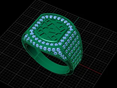 Print Ready STL 3DM  Gents Rings Diamond Men Ring  3D print model