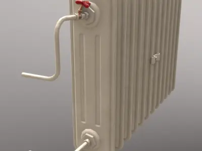 Old Radiator Cream - Unity - HDRP - UE4 Low-poly 3D model
