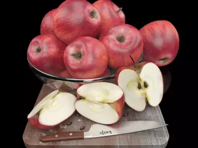 bowl of red apples 3D model