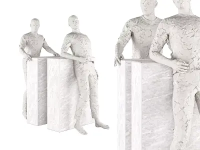 Tabletop Bookends with Decorative Sculpture 01 3D model