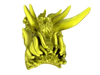 High Detail Dragon Head Jewelry Model with Fantasy Sculpt  4780 3D print model