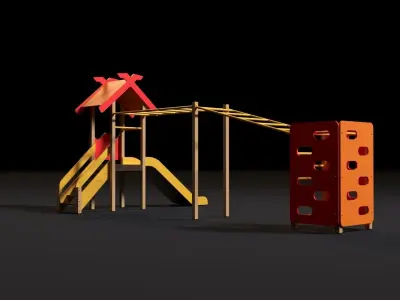 Childrens game complex with a ladder 3D model