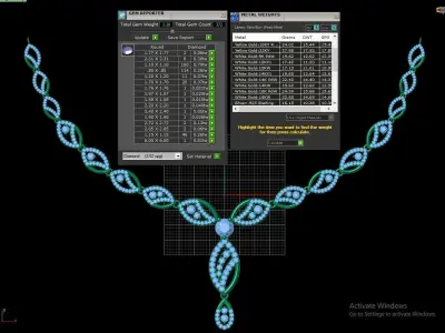 Gold Diamond Necklace 3D print model