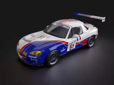 MX-5 NBFL Miata 1998 LeMans Livery Low-poly 3D model