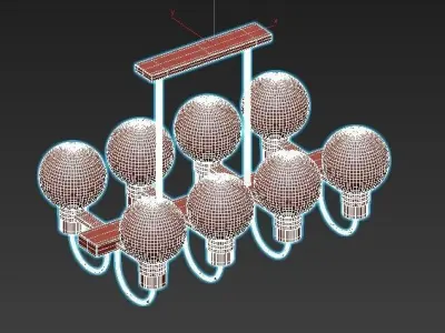mohave-lsp-8397 chandelier with six glass globes hanging from... 3D model
