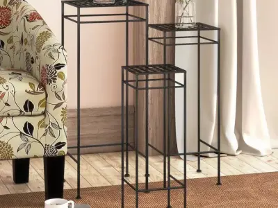 Wivenhoe Square Pedestal Plant Stand 3D model