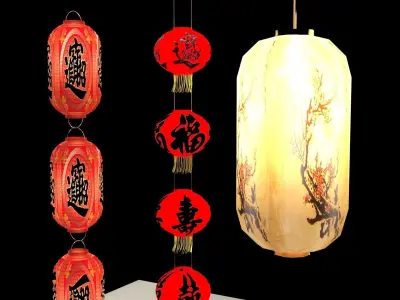Chinese red lantern 3D model 51