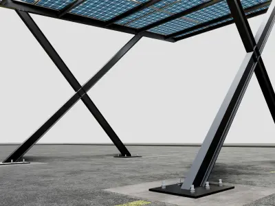 X TYPE MODERN SOLAR CARPORT TYPE-19 3D model