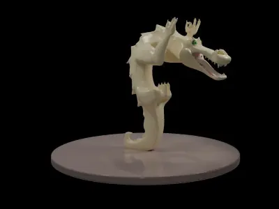 crocodile dragon Low-poly 3D model