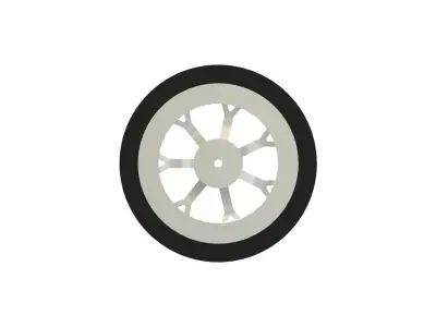 7 Spoke Y - Rims and Tires for Hotwheels - 3D print model 3D print model