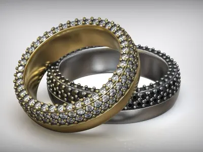 Pave Diamond Luxury Wedding Band  3D print model