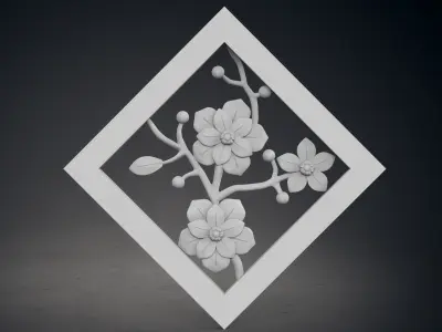 Flower Frame Wall Decor 3D print model