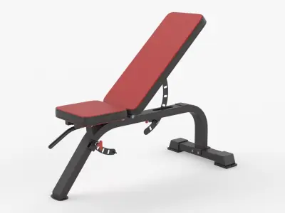 Adjustable flat weight bench 03 3D model