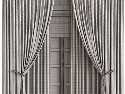 Curtain For interior 124 Low-poly 3D model