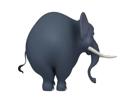 Elephant cartoon 3D model