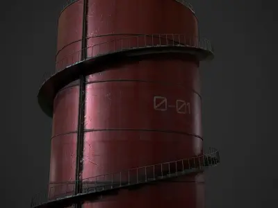 Gas Tank Low-poly 3D model