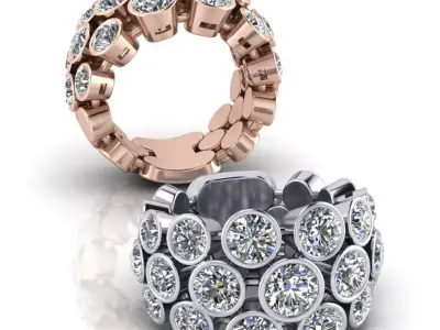 bazel setting round diamond jewelry ring  3D print model
