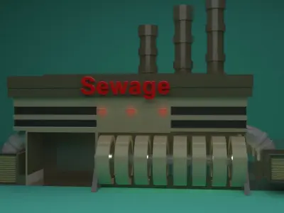The Sewage Plant-Low Poly 3d model Low-poly 3D model