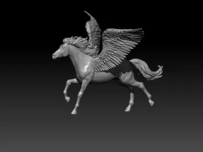 Pegasus sculpture 02 3D print model