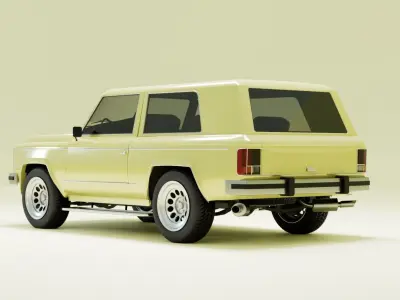 Generic 80s 2 door SUV  Low-poly 3D model