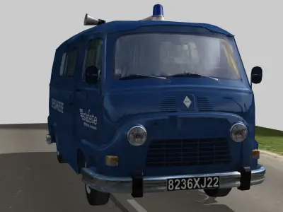Renault Estafette Gendarmerie Low-poly 3D model