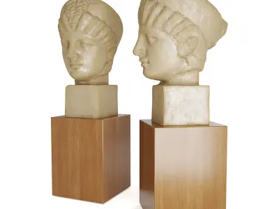Greek woman head sculpture 3D model