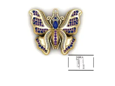 BUTTERFLY NECKLACE STL 3D model