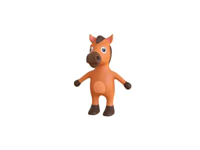 High-Quality 3D Cute Horse - Animated for Games Low-poly 3D model