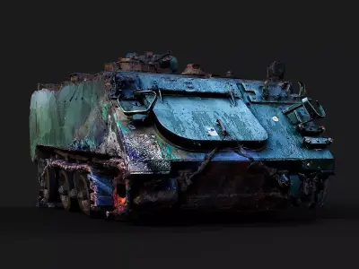 war destroyed APC M113 vehicle wreck PBR photogrammetry Low-poly 3D model
