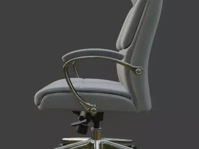 White Leather Executive Office Chair High Detail 3D Model 3D model