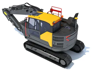 Construction Tracked Excavator 3D model