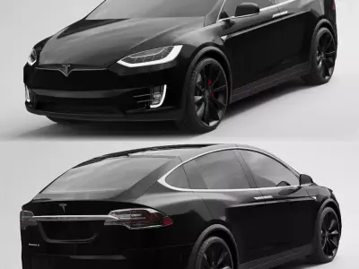 tesla X car model with corona renderer 3D model