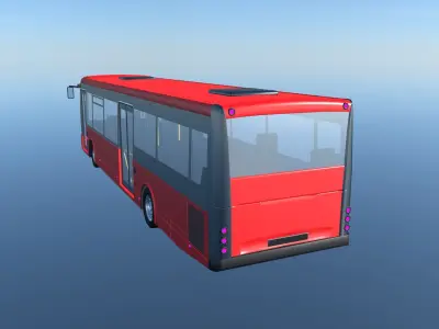City Bus red 3D model