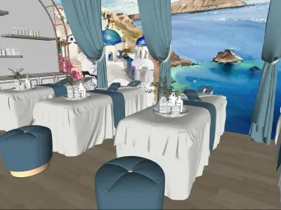 Luxury Spa interior design with beautiful beach colors  3D model