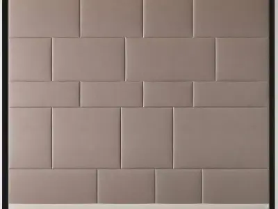 Headboard low poly 3d model tile wall with squares Low-poly 3D model