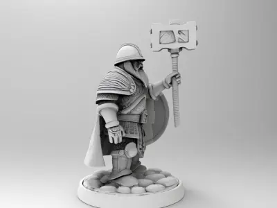 dwarf knight miniature 3 3D print model