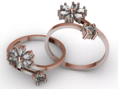 Ring Flower R-001 3D print model