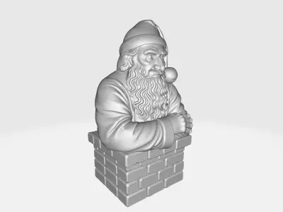 Santa Claus Chimney Bust Christmas Decoration 3D print model
