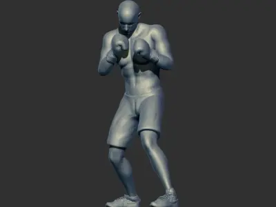 boxing boxer fighter 3d printable model stl multi poses 3D print model