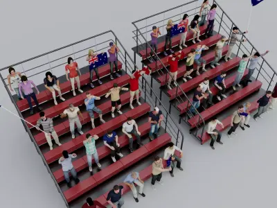  Bleachers Low-poly 3D model