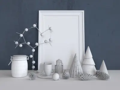 Scandi - Christmas Decoration Set 01 3D model