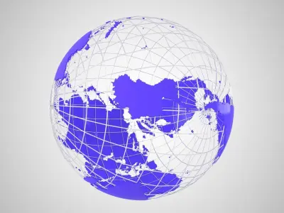 Globe News Skeleton Indigo 3D model