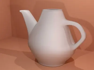Porcelain Teapot Free low-poly 3D model