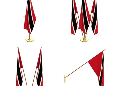 Trinidad And Tobago Flag Pack 3D model