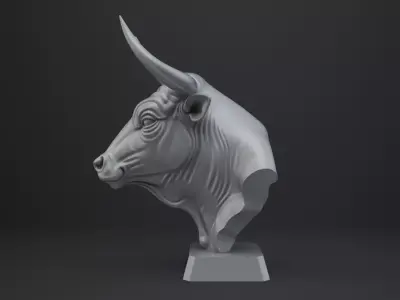 Bull Bust - Animal Figurine 3D print model