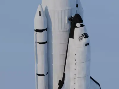 shuttle rocket STS-135 Free low-poly 3D model