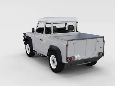 Full Land Rover Defender 90 Pick Up Seethrough 3D model