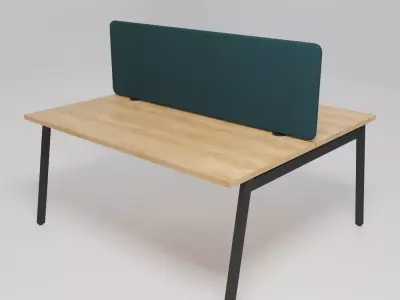 OGI M - Multiple office desk with sound absorbing screens - Free 3D model