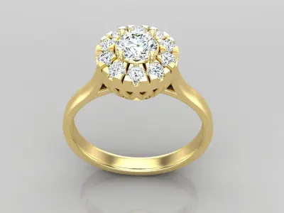 Ring M60 The luxury female ring with gems wedding 3D print model